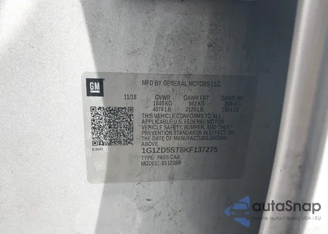 2019 Chevrolet Malibu Lt из США, поврежденный, VIN 1G1ZD5ST8KF137275